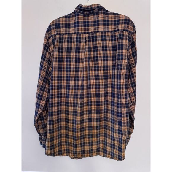 Barbour Shirt Men’s Size Medium Flannel Yellow Brown Plaid The Steve McQueen - Picture 2 of 13